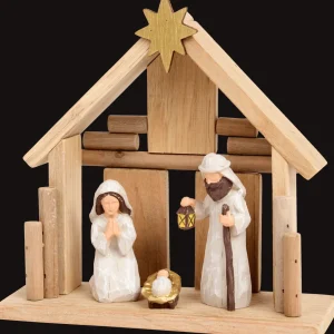 Action Seizoensdecoratie^Absolu Chic houten kerststal