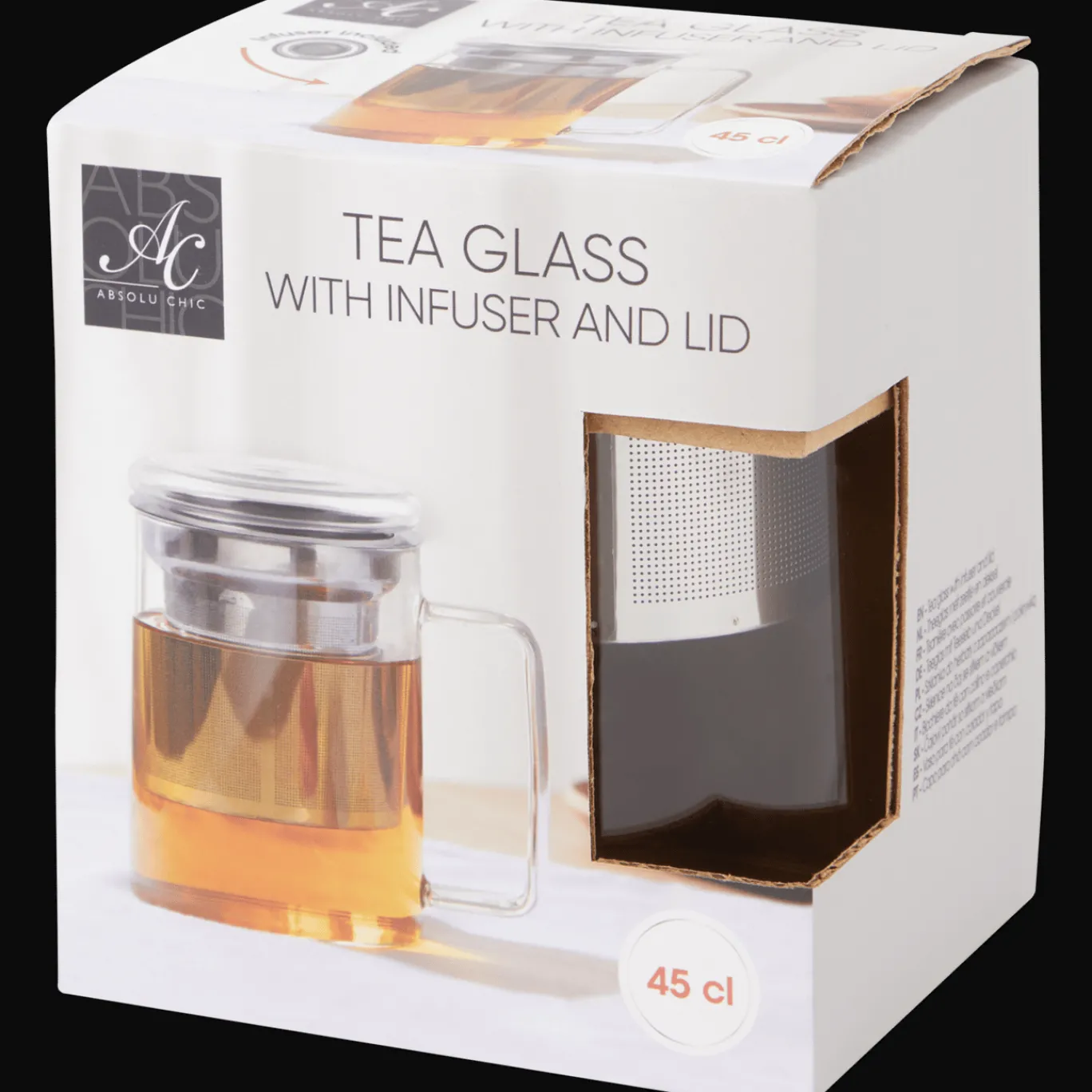 Action Glazen | Dienbladen^Absolu Chic theeglas met zeefje en deksel