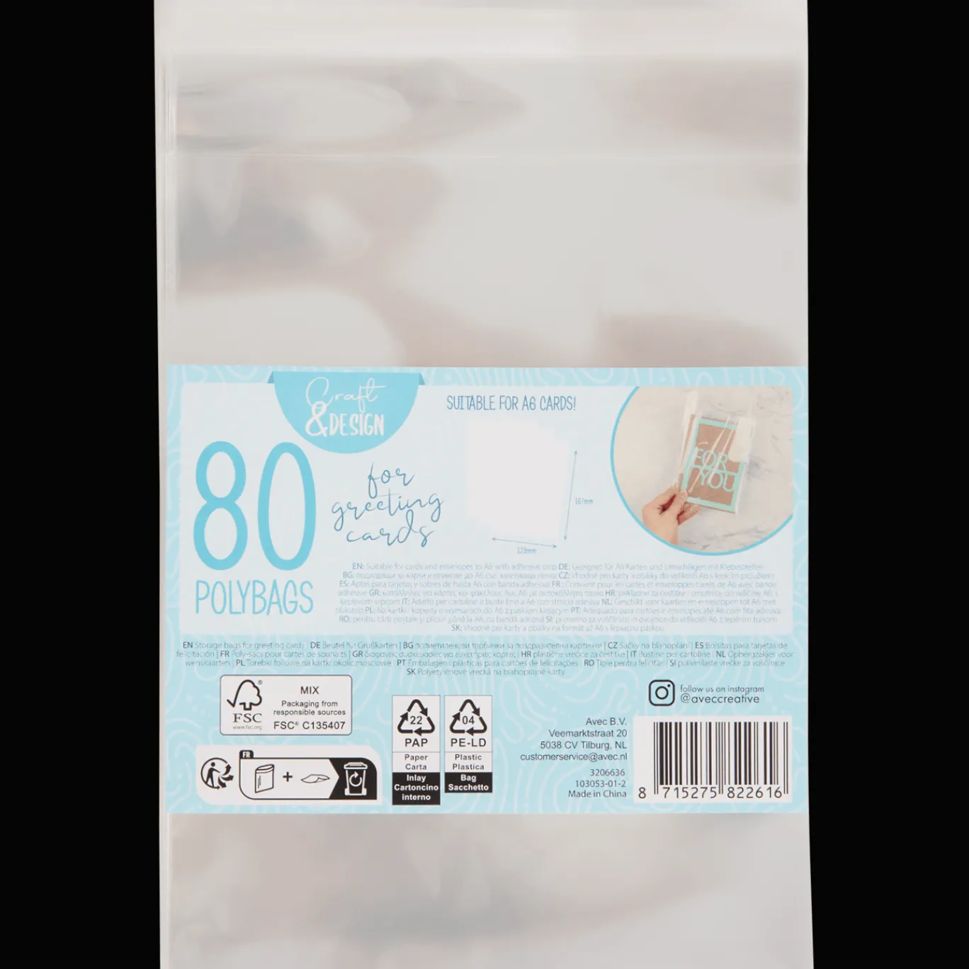 Action Kaarten^Avec zakjes voor wenskaarten