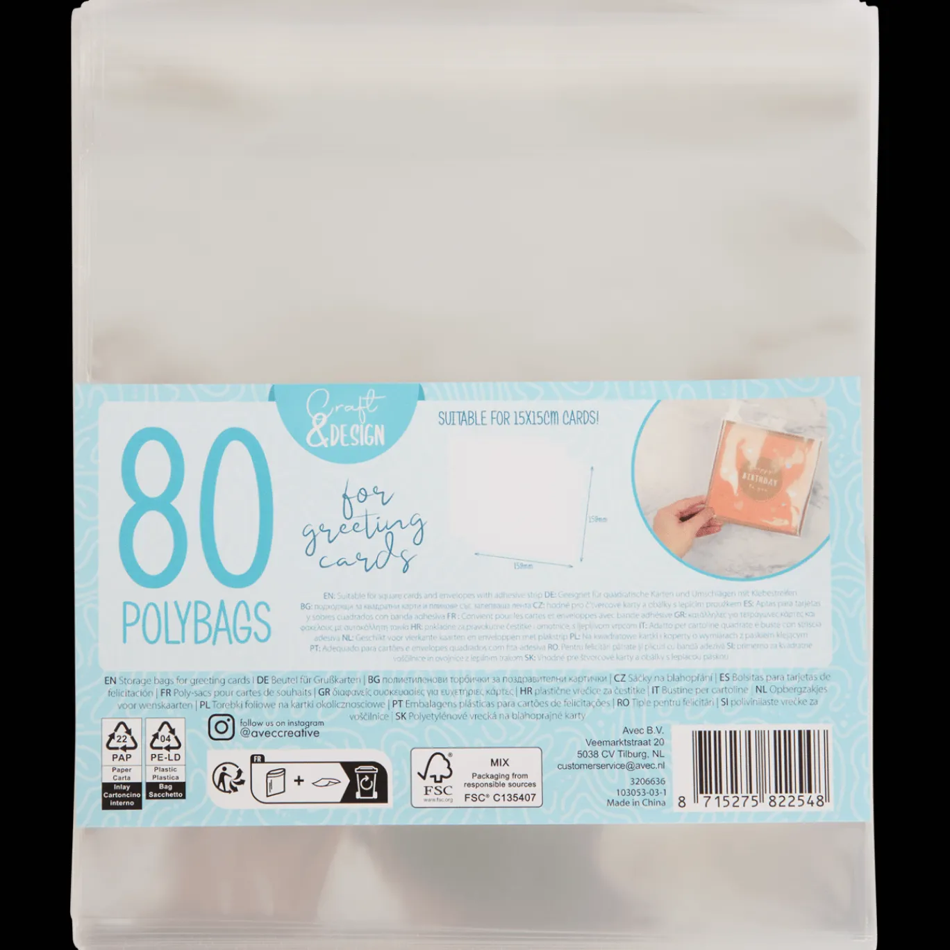 Action Kaarten^Avec zakjes voor wenskaarten