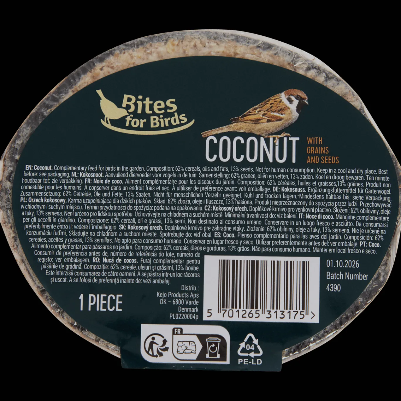 Bites for Birds Dierenvoeding^gevulde kokosnoot