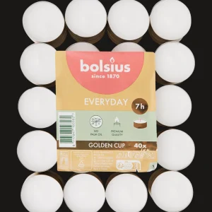 Bolsius Kaarsen^theelichten in gouden cup