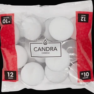 Candra Kaarsen^maxi-theelichten wit