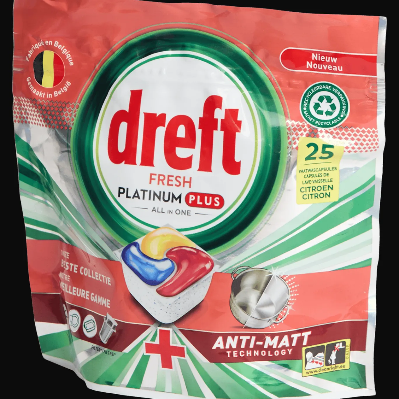 Dreft Afwas- & Wasmiddelen^Fresh Platinum Plus vaatwastabletten All in One