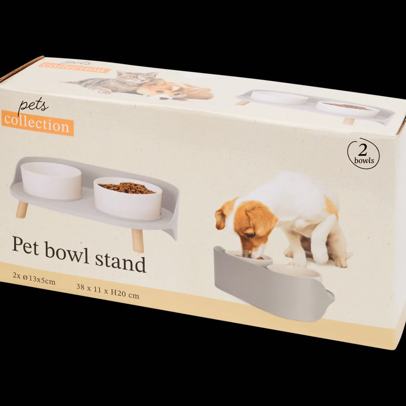 dubbele_voerbak_op_pootjes_2.webp Action Dierenbenodigdheden^Dubbele voerbak op pootjes