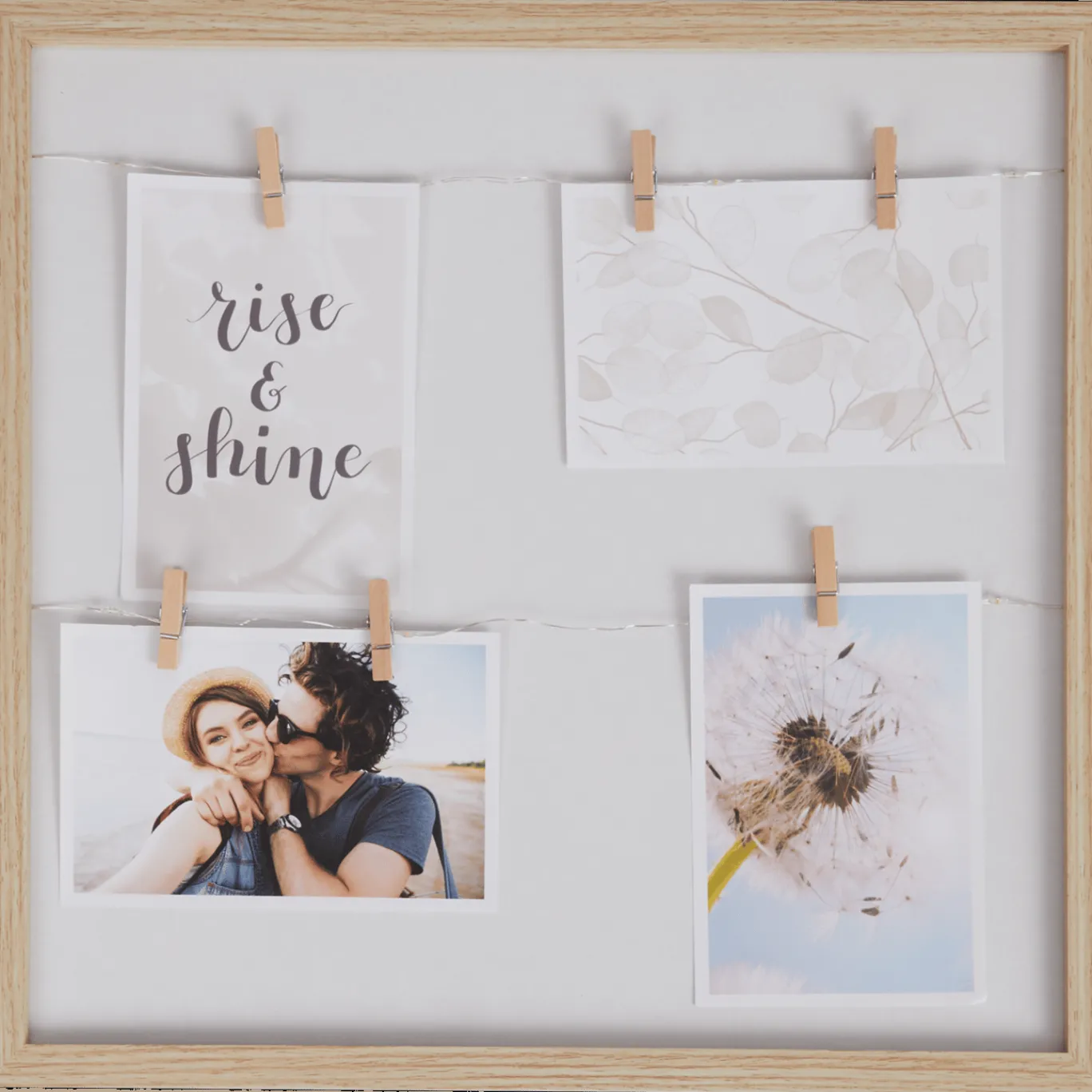 Action Fotolijstjes^Fotolijst met knijpers en ledlampjes