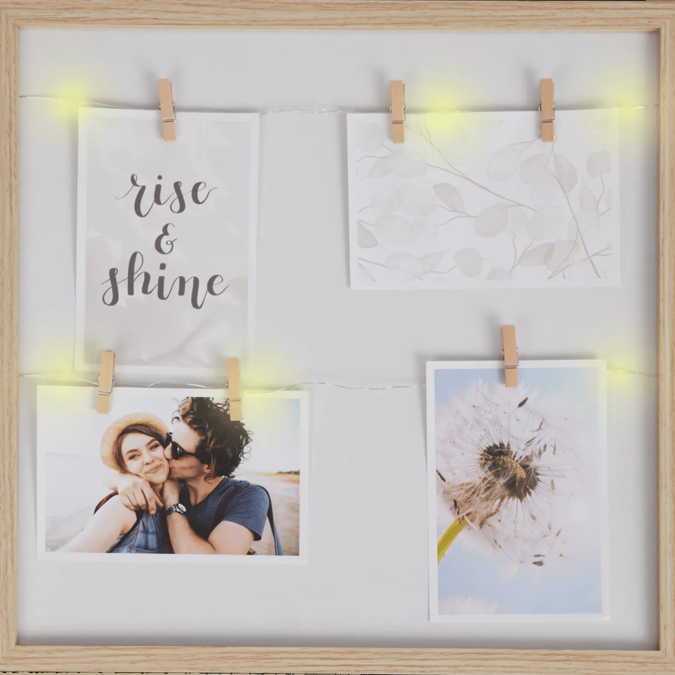 Action Fotolijstjes^Fotolijst met knijpers en ledlampjes