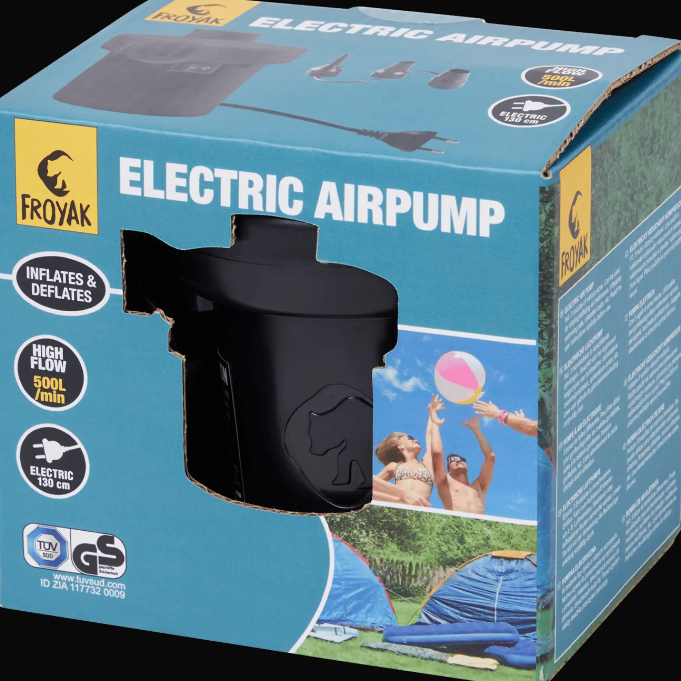 Froyak Kampeerspullen^elektrische luchtpomp