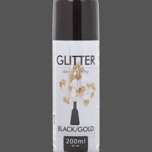 Action Verf^Glitterspuitverf zwart/goud