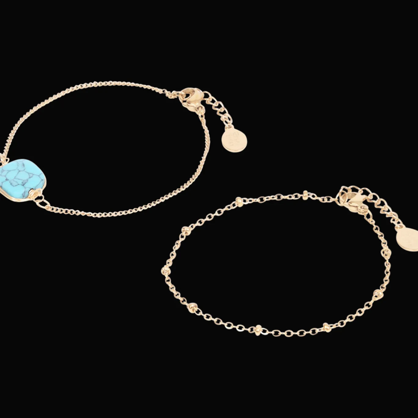 Action Horloges & Sieraden^Gold plated armbandjes met edelsteen