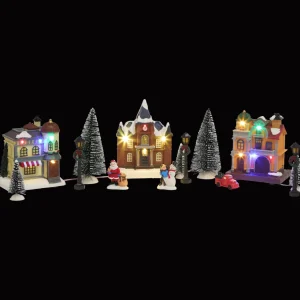 Action Seizoensdecoratie^Kerstdorp met verlichting