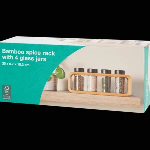 Action Keukengerei^Kruidenrek met glazen potjes
