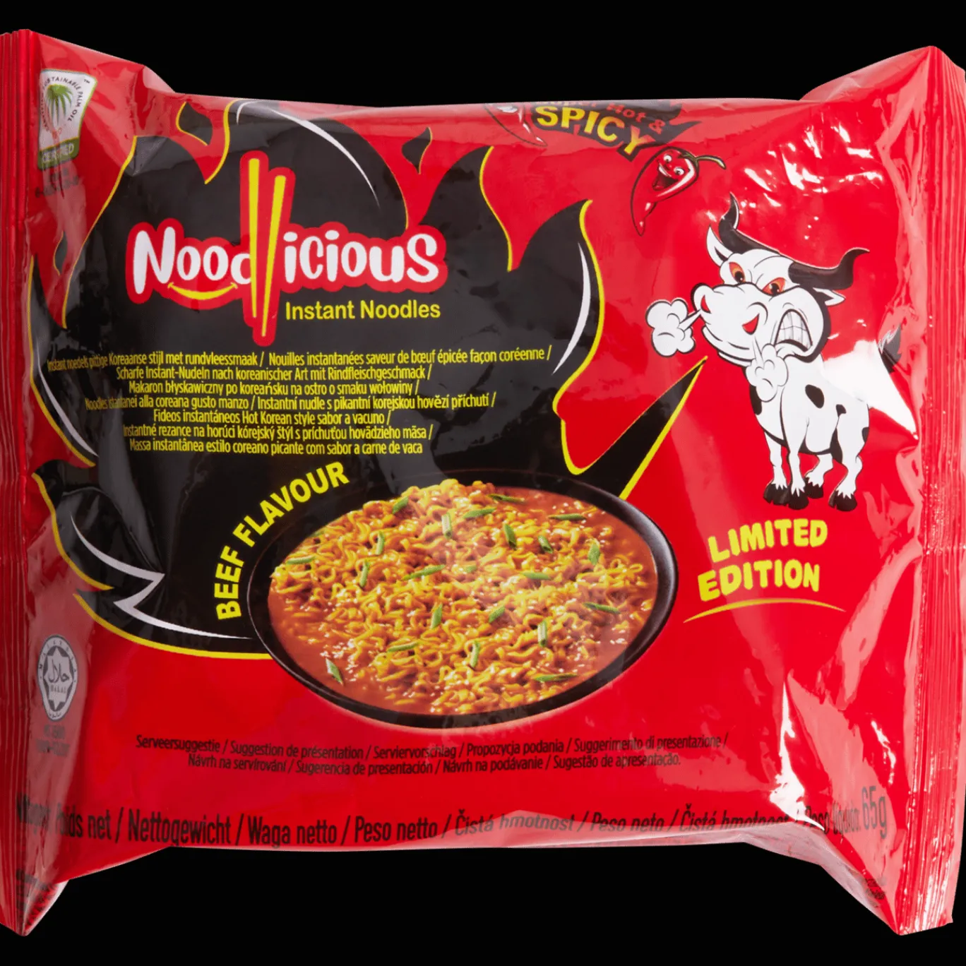 Action Voeding^Noodlicious Super Hot & Spicy instant noedels Rund