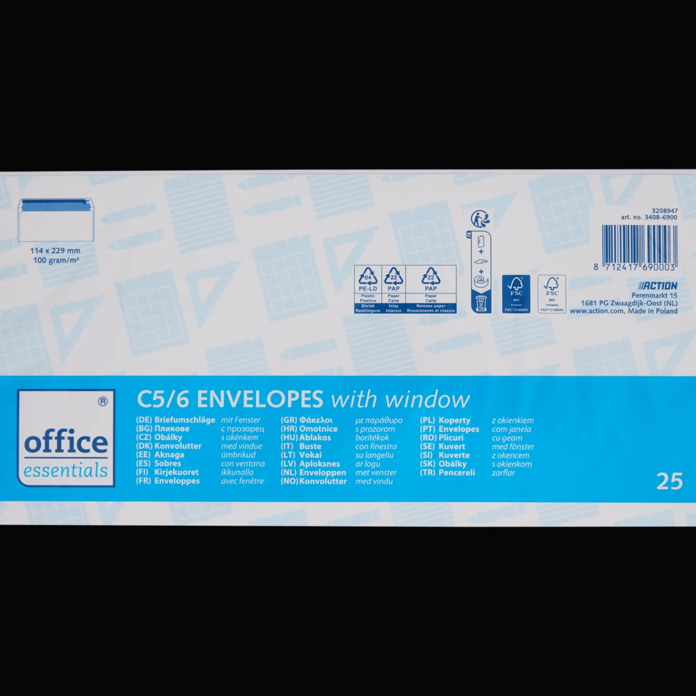 Office Essentials Kaarten^enveloppen met venster C5/6