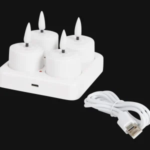 Action Kaarsen^Oplaadbare theelichten wit