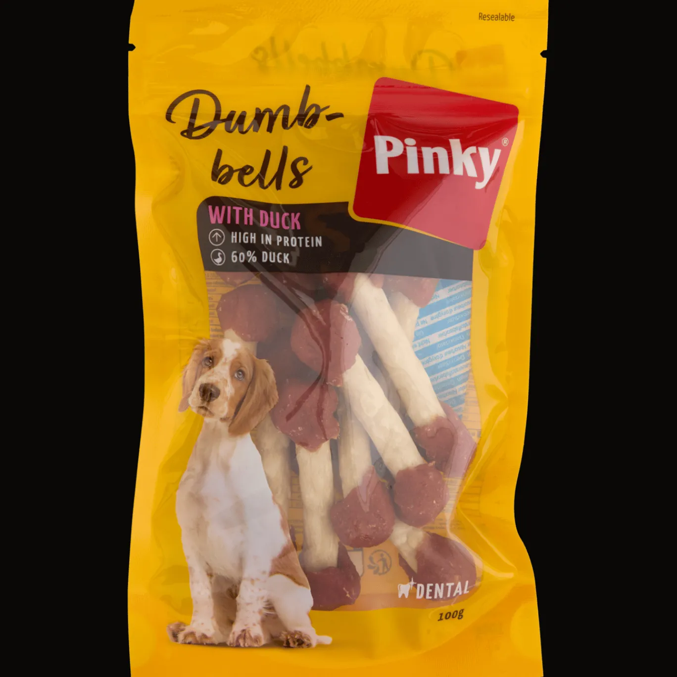 Action Hond | Dierenvoeding^Pinky hondensnack Duck Dumbbells