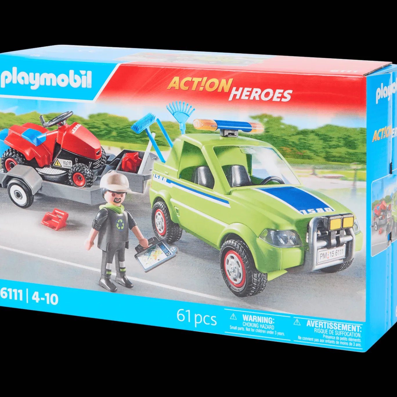 Playmobil Spellen^Action Heroes voertuig groenbeheer met grasmaaier