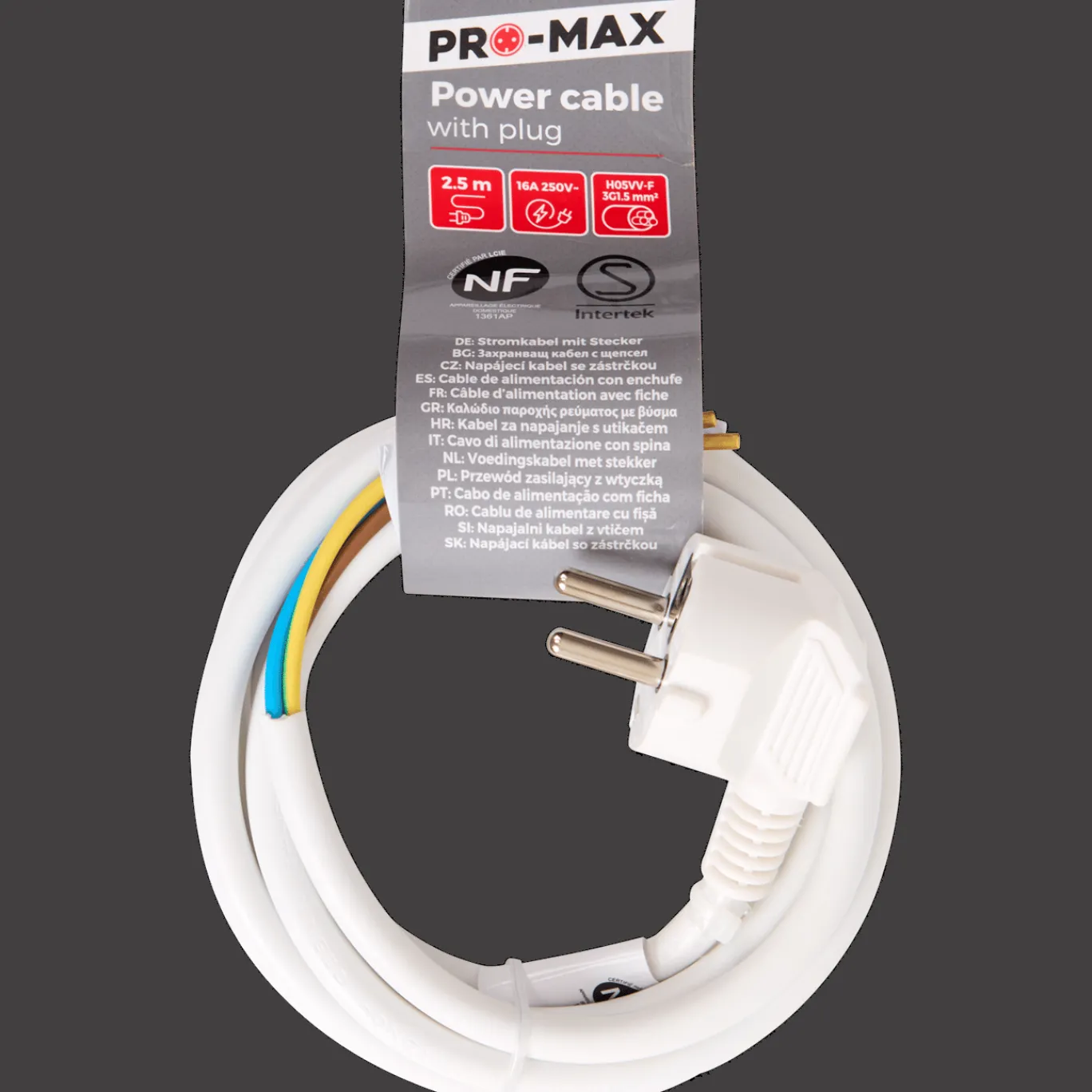 Pro-max Verlengsnoeren^voedingskabel met stekker