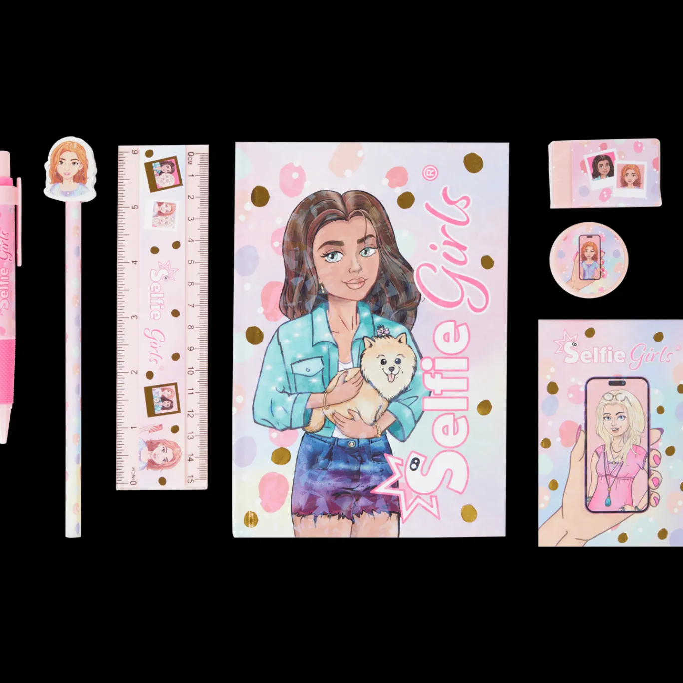Action Papier & Schriften^Selfie Girls schrijfwarenset
