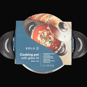 Sola Pannen^kookpan met glazen deksel