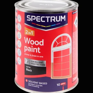 Spectrum Verf^2-in-1 zijdeglans houtlak zwart