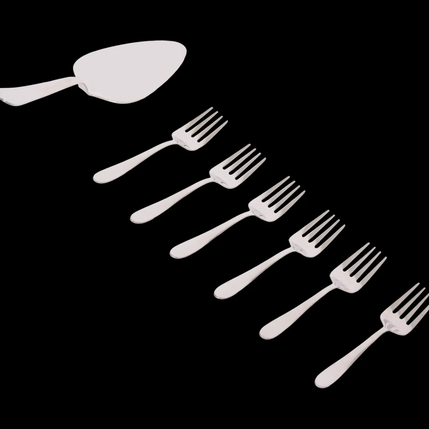 Action Bestek^Taartschep met dessertvorkjes