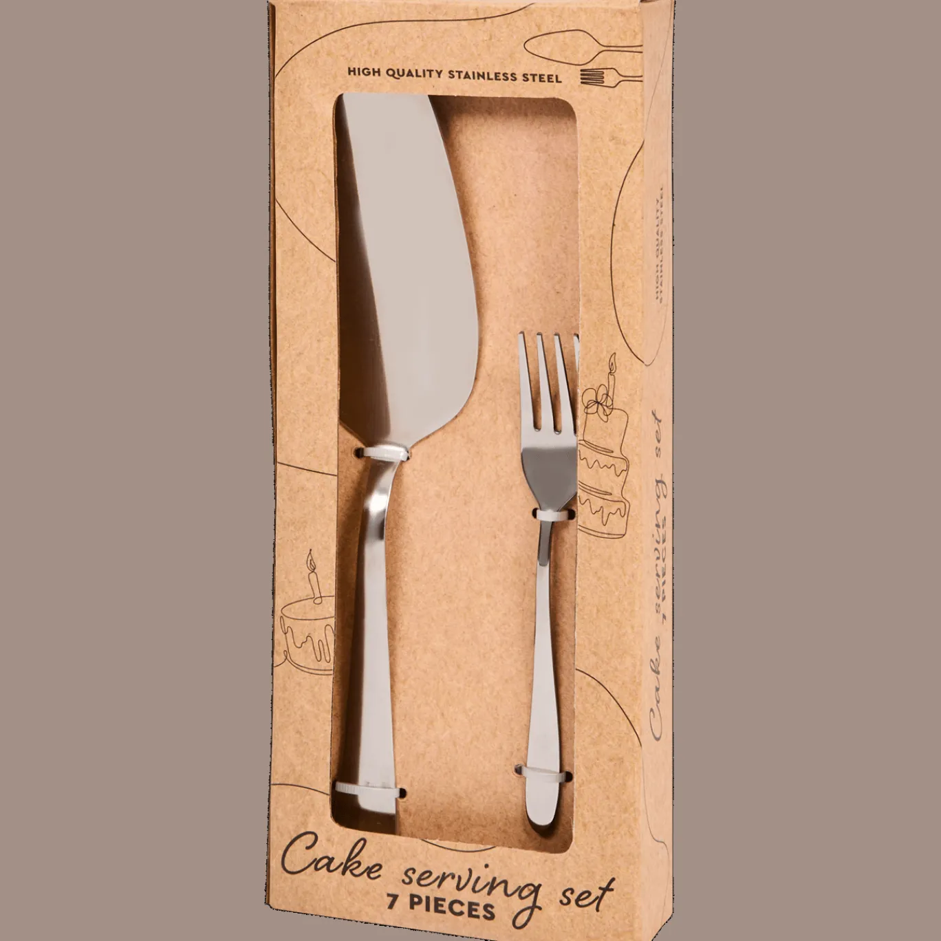 Action Bestek^Taartschep met dessertvorkjes