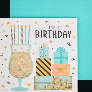 Action Kaarten^Wenskaart met confetti